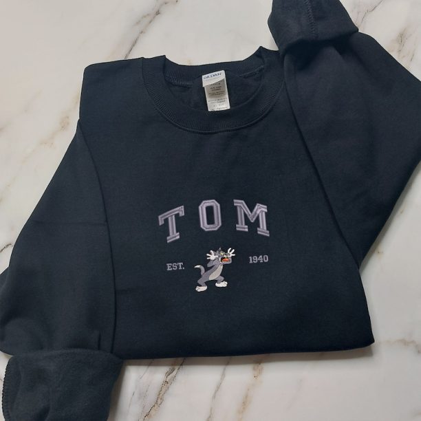 Tom and Jerry Embroidered Sweatshirt, Cartoon Embroidered Sweatshirts, Trending Crewneck, Vintage shirt