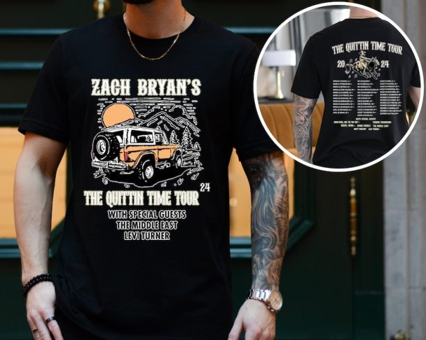 Zach Bryan The Quittin Time 2024 Tour Shirt, Zach Bryan Hoodie, Country Music Singer, American Heartbreak Shirt