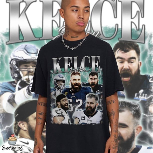 Vintage Jason Kelce Shirt, Sweatshirt, Hoodie, Football shirt, Classic 90s Graphic Tee, Unisex, Vintage Bootleg