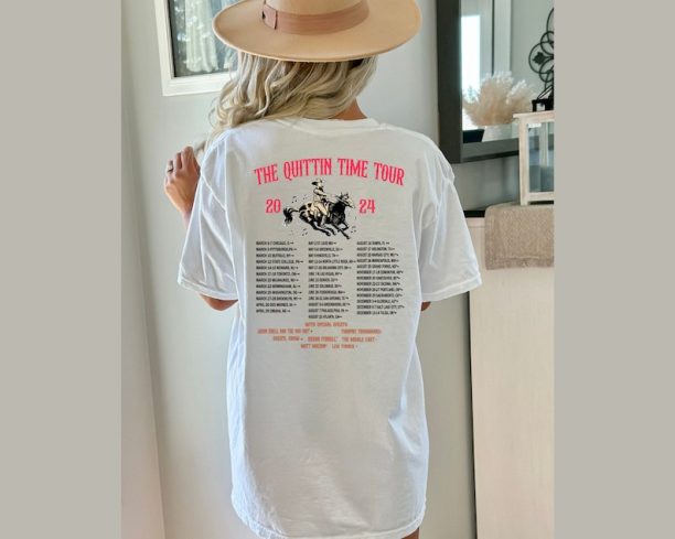 Zach Bryan Quittin Time Tour 2024 F&B Shirt, Vintage Zach Bryan Fan Gift, Country Music Shirt, American Heartbreak Shirt