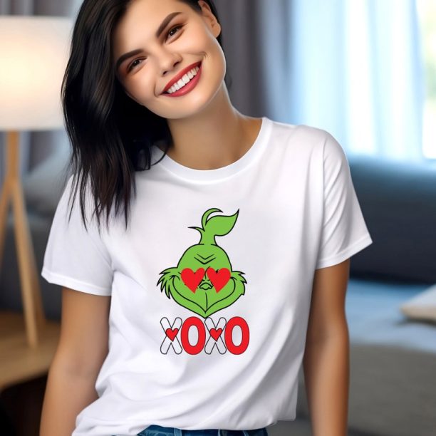 The Grinch Love T-shirt, Funny Grinch XOXO Heart Shirt, Cute Grinch Hoodie, Valentines Day Grinchy Sweatshirt