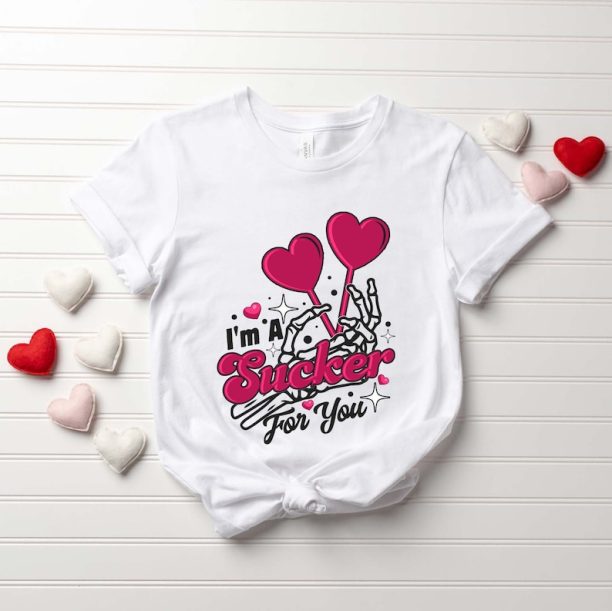 I'm A Sucker for You Shirt, Skeleton Hand Valentine T-Shirt, Love Shirts, Valentines Day Gift, Valentines Day Tee, Heart Shirt, Gift For Her