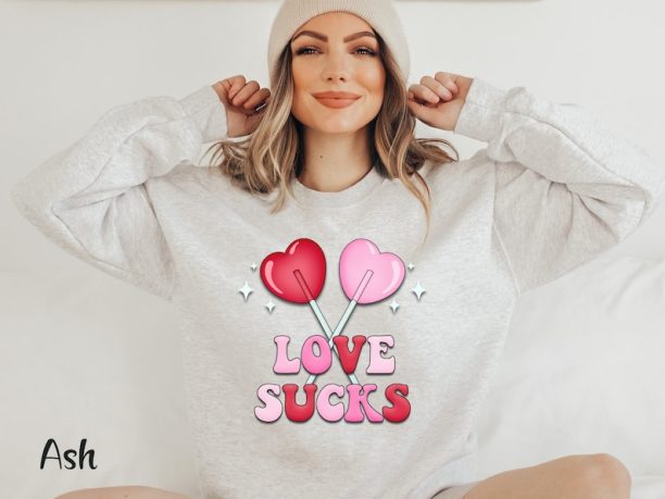 Lollipop Valentine Sweatshirt Single Valentine Shirt Funny Valentine Shirt Anti Valentine Shirt Retro Valentine Gift Galentines Day Shirt