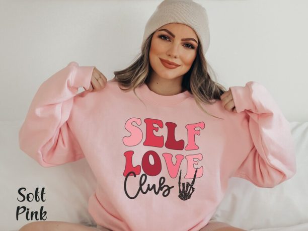 Retro Valentine Sweatshirt Self Love Shirt Anti Valentine Sweatshirt Single Valentine Shirt Funny Skeleton Shirt Single Shirt Galentines Day