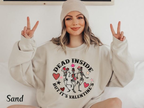 Dancing Skeleton Valentine Sweatshirt Funny Valentine Shirt Anti Valentine Sweatshirt Single Valentine Heart Shirt Cute Valentine Day Tshirt