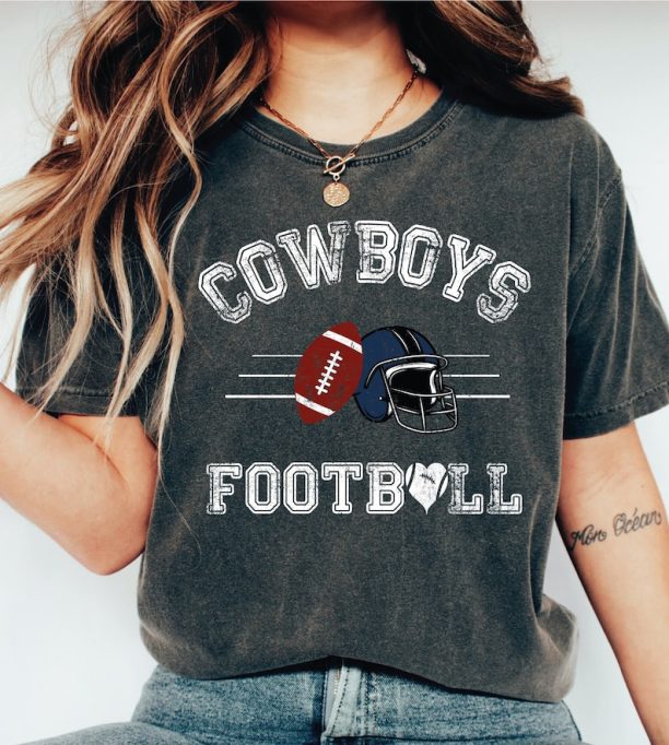 Vintage Cowboys Football Comfort Colors Shirt, Retro American Football Oversized Tshirt