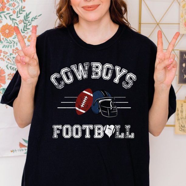 Vintage Cowboys Football Comfort Colors Shirt, Retro American Football Oversized Tshirt