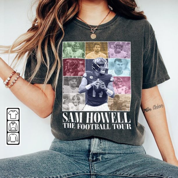 Sam Howell Washington Football Merch Shirt, Commanders Vintage 90s Bootleg Sweatshirts