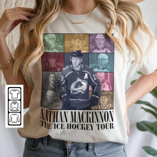 Nathan MacKinnon Colorado Ice Hockey Merch Shirt, Avalanche Vintage 90s Bootleg Sweatshirts