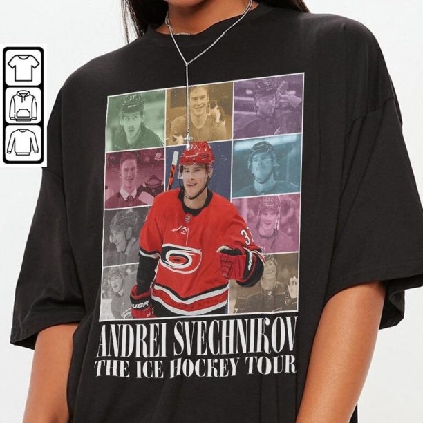 Andrei Svechnikov Carolina Ice Hockey Merch Shirt, Hurricanes Vintage 90s Bootleg Sweatshirts