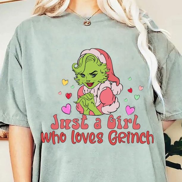 Just a Girl Who Loves Grinch's Valentine Png, Pink Grinchmas Christmas Png, Happy Valentine Png, Love Heart Png