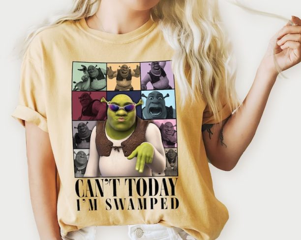 Shrek Meme Funny Shirt Can't Today I'm Swamped Eras Tour Shirt, Shrek and Fiona Shirts