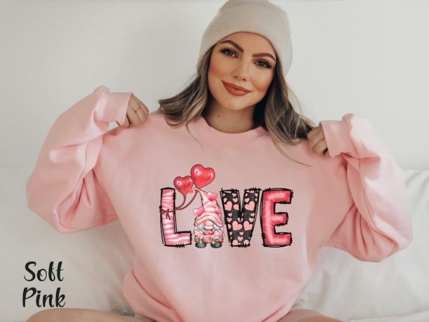 Gnomes Valentine Day Sweatshirt Valentine Love Gnomes Shirt Love Gnomes Valentine Shirt Love Valentine Gnomes Gift For Valentine Sweater