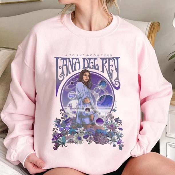 Retro Lana Del Rey Sweatshirt, Vintage Lana Del Rey Merch, LA to the Moon Tour Shirts, Gift for Lana Del Rey Lovers