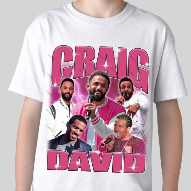 Retro Craig David Washed T-Shirt,Singer Homage Graphic Unisex T-Shirt,R&B Sweatshirt