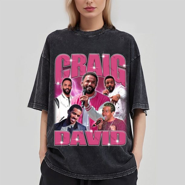 Retro Craig David Washed T-Shirt,Singer Homage Graphic Unisex T-Shirt,R&B Sweatshirt