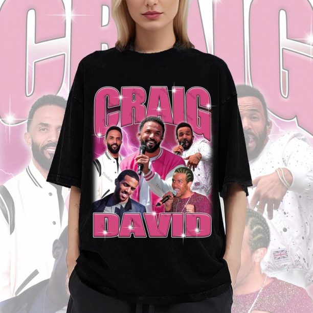 Retro Craig David Washed T-Shirt,Singer Homage Graphic Unisex T-Shirt,R&B Sweatshirt