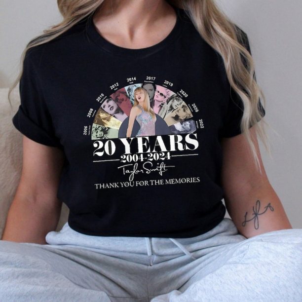 20 Years 2004 – 2024 Taylor Swift Thank You For The Memories T-shirt, Taylor Swiftie 2024 Era Shirt, The Eras Tour