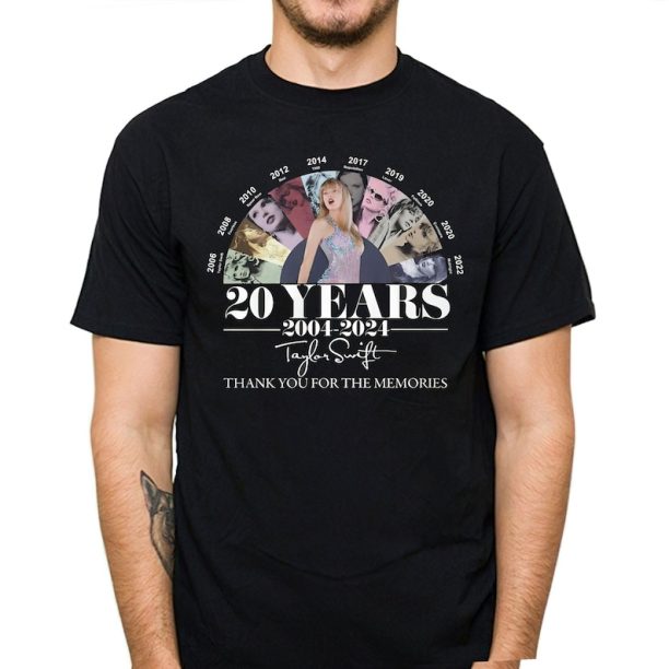 20 Years 2004 – 2024 Taylor Swift Thank You For The Memories T-shirt, Taylor Swiftie 2024 Era Shirt, The Eras Tour