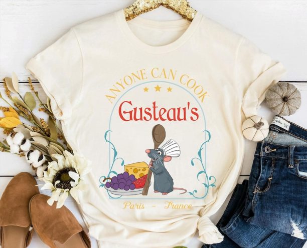 Retro Remy Mouse Chef Anyone Can Cook Gusteau's Shirt, Ratatouille Disney Vintage T-shirt, Funny Disney Gift