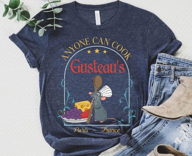 Retro Remy Mouse Chef Anyone Can Cook Gusteau's Shirt, Ratatouille Disney Vintage T-shirt, Funny Disney Gift