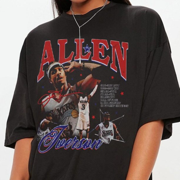 Vintage 90s Basketball Bootleg Style T-Shirt, Allen Iverson Graphic Tee, Allen Iverson Shirt, Retro Basketball Shirt