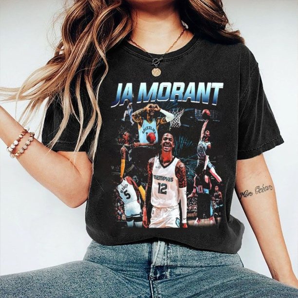 Vintage 90s Basketball Bootleg Style T-Shirt, Ja Morant Graphic Tee, Ja Morant Shirt, Retro Basketball Shirt