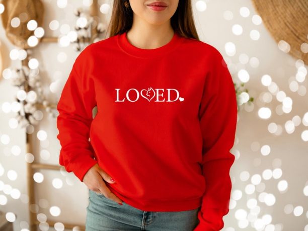 Loved Cat Sweatshirt Hoodie, Love Heart Sweatshirt, Cute Valentines Sweater, Teacher Valentine's Shirt, Mommy and Me Valentine