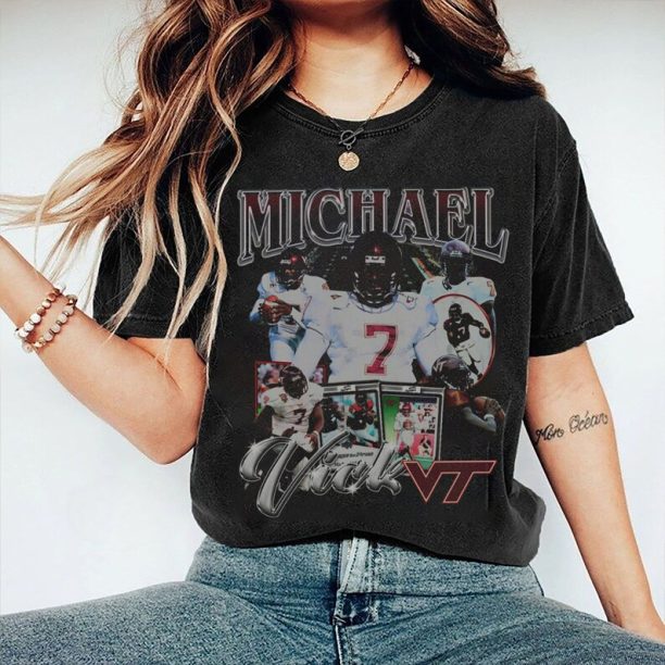 Vintage 90s Graphic Style Michael Vick T-Shirt, Michael Vick Tee, Retro Michael Vick Oversized T-Shirt, Football T-Shirt