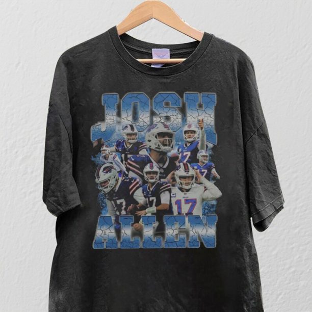 Limited Josh Allen 90s Vintage Bootleg Style Football T-Shirt, Josh Allen Vintage T-Shirt