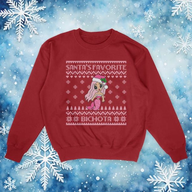 SANTAS BICHOTA Karol G - ugly xmas sweater "santa's favorite" latino funny christmas