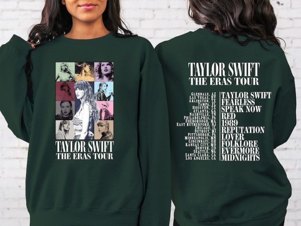 Taylor Swift Sweatshirt, Two Sided The Eras Tour Concert Sweatshirt, Taylor Swift Eras Tour Movie Sweatshirt