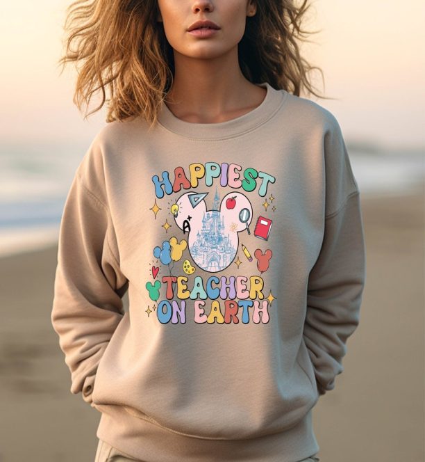 Happiest Teacher On Earth Sweatshirt,Disney Teacher Shirt,Mickey Shirt,Minnie Shirt,Teacher Week Shirt