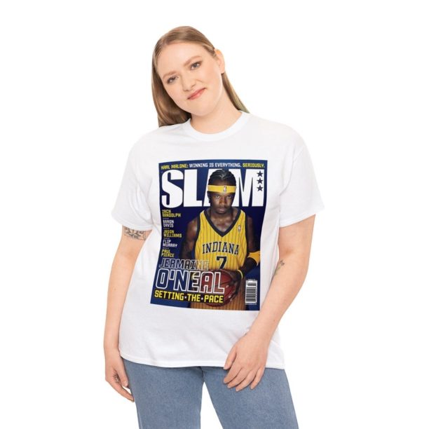 Jermaine O'Neal Indiana Pacers NBA Slam Cover Tee Shirt