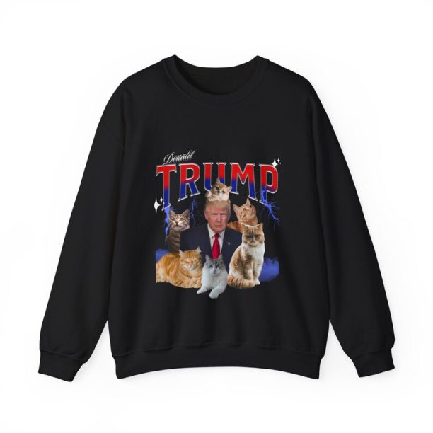 Vintage Trump and Cats Sweatshirt - Political Humor Retro Style - Cat Lover's Delight