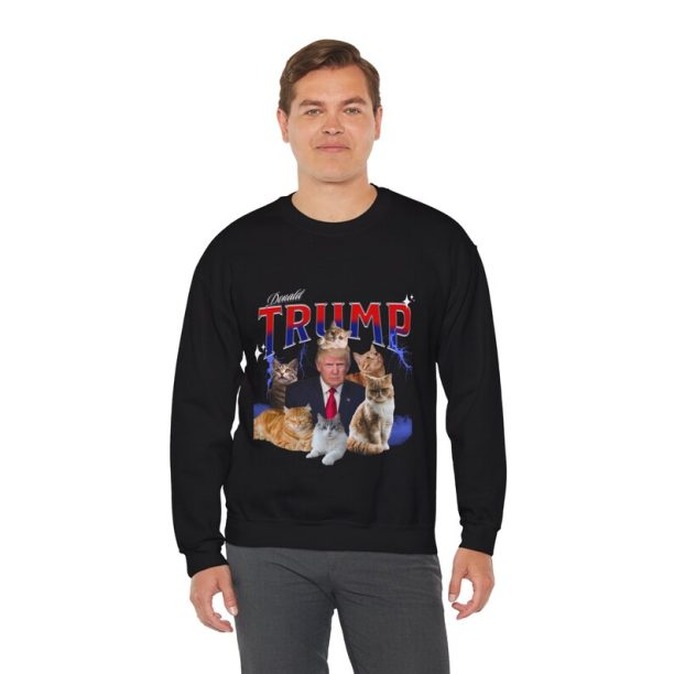 Vintage Trump and Cats Sweatshirt - Political Humor Retro Style - Cat Lover's Delight