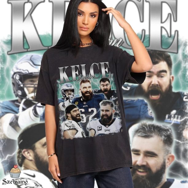 Vintage Jason Kelce Shirt, Sweatshirt, Hoodie, Football shirt, Classic 90s Graphic Tee, Unisex, Vintage Bootleg