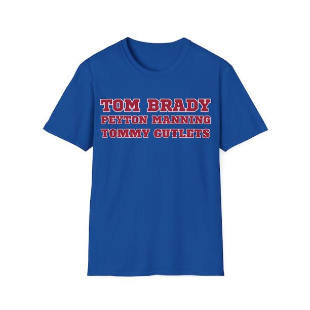 Tommy Cutlets and The Greats Tshirt, tommy devito tees, ny giants apparel, tom brady, peyton manning, new york giants