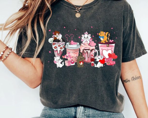 Disney The Aristocats Valentines Shirt, Marie Duchess Berlioz Toulouse Cat Shirt, Disney Valentine's Day Shirt, The Aristocats Shirt