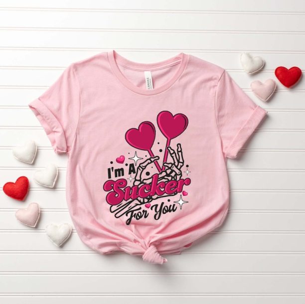 I'm A Sucker for You Shirt, Skeleton Hand Valentine T-Shirt, Love Shirts, Valentines Day Gift, Valentines Day Tee, Heart Shirt, Gift For Her