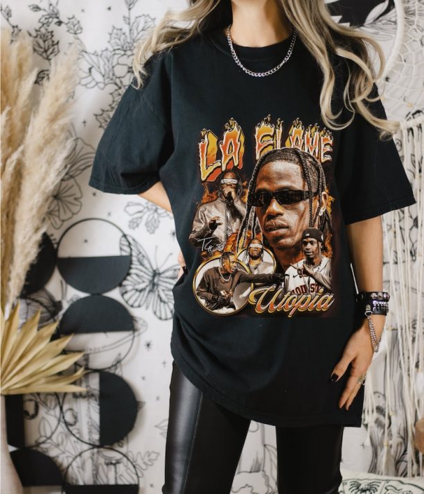 Travis Scott Utopia album Shirt, Gift for Travis Scott Fan, La Flame Shirt, Utopia Tour Shirt