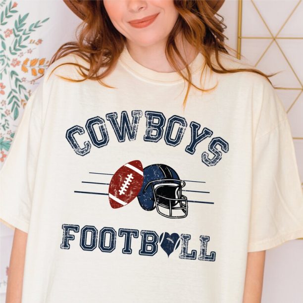 Vintage Cowboys Football Comfort Colors Shirt, Retro American Football Oversized Tshirt