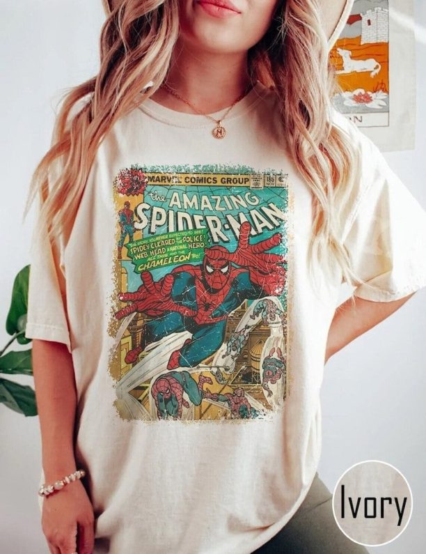 Retro 90s Amazing Spider-Man Comfort Color Shirt, Avenger Superhero Shirt, Marvel Spiderman Comic Shirt