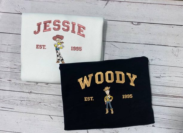 Woody and Jessie Embroidered Sweatshirt, Toy Story Shirts, Couple Cartoon Shirt, Valentine Gift, Woody Shirt