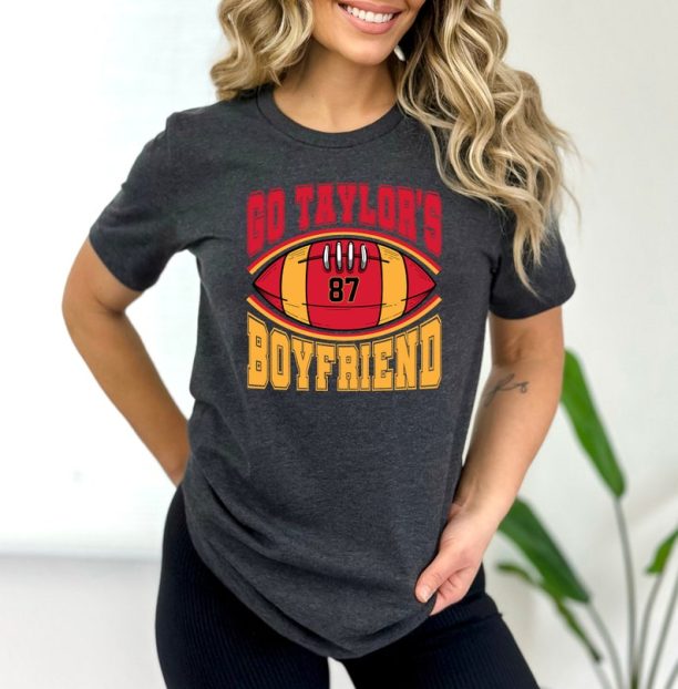 Go Taylor's Boyfriend Shirt, Travis Kelce Sweatshirt, Game Day Hoodie, Funny Football Shirt, Football Fan Gift Tee