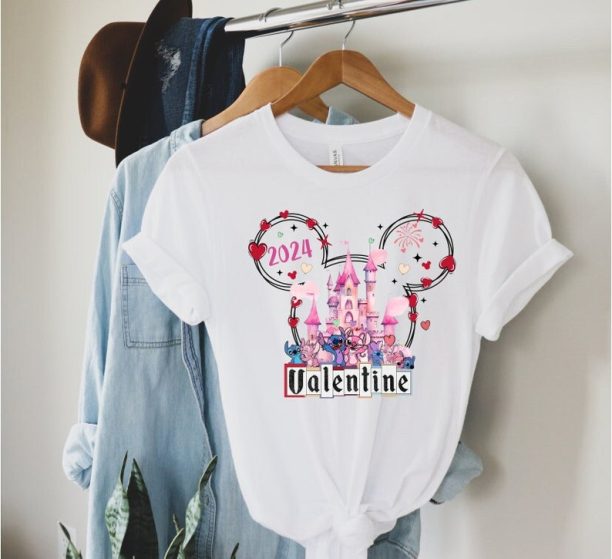 Disney Stitch Shirt, Stitch Valentine Shirts, Stitch And Angel Shirt, Disney Valentines Day, Valentine Shirt