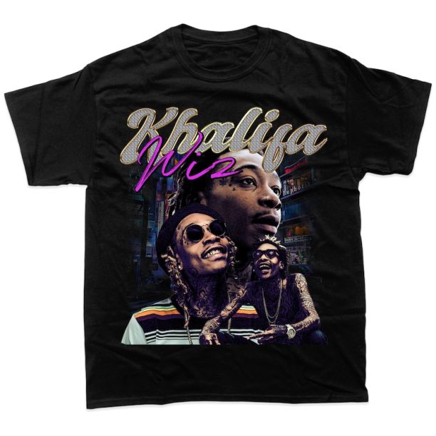 Wiz Khalifa Heavyweight Tee - Vintage 90s Bootleg Rap Style T-Shirt, Retro Graphic Style Shirt - From KICKART