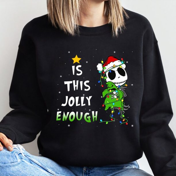 Disney Jack Skellington Oogie Boogie Is This Jolly Enough Sweatshirt