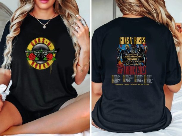 Guns N' Roses 2023 Shirt North American World Tour T-Shirt Cotton Unisex Gift