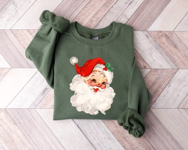 Retro Cheerful Santa Sweatshirt